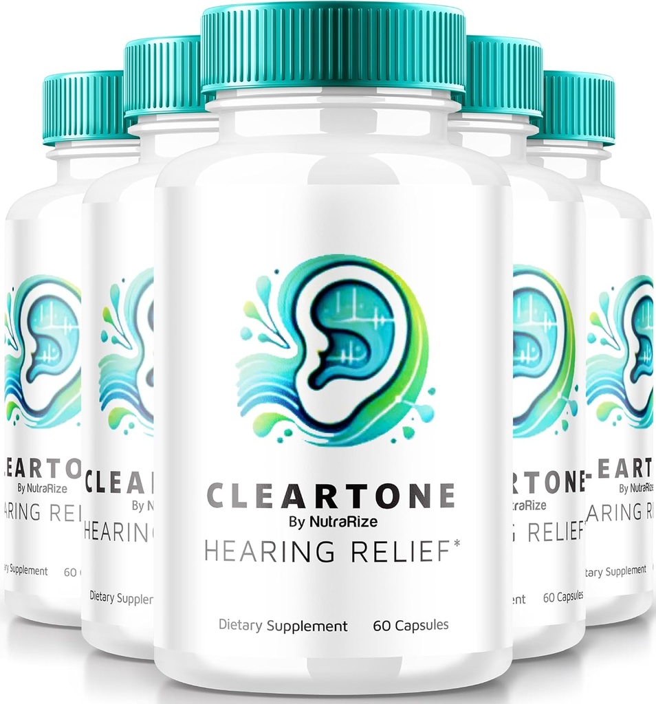 NutraRize (5 ambalaj) ClearTone Tinitus, pastile de ton clare pentru audiere, pastile clare Tone Supliment pentru sănătatea urechii generale, capsule oficiale de suport auditiv, ClearTones revizuire (300 capsule)