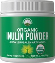 Organic Inulin Powder Fibră prebiotică naturală pentru sănătate. USDA Organic Raw Plant based Vegan Prebiotics FOS Supliment de la Ierusalim Anghinare. HSA + Vitamine eligibile FSA Numai lista aprobată