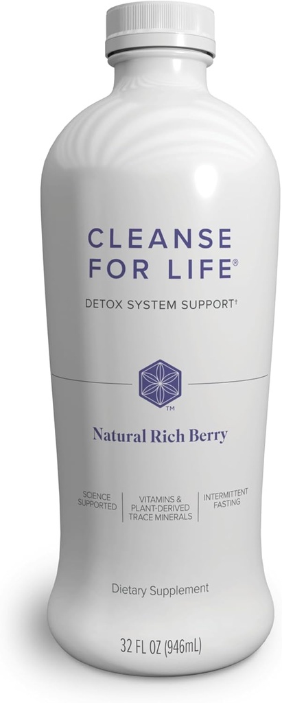 Isagenix Cleanse for Life - Detox Cleanse Bea cu vitamina B12, Niacin și vitamina B6 pentru wellness generală - 32-Ounce Sticla (Natural bogat aroma Berry), ambalaj mai Vary