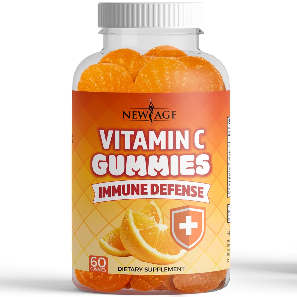 NOU AGE Vitamina C Gume Orange Vitamina C - Sustine sistemul imunitar sanatos - vegetarian fara gluten (60 gume)