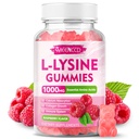 L-Lysine 1000mg Gummies, Lysine Supliment pentru adulți și copii, Essential Amino Acid Supliment pentru Lips & Sănătate orală, Boost Imune & Colagen & Calciu, Zahăr-Free, Aroma de zmeură, 60 Conte