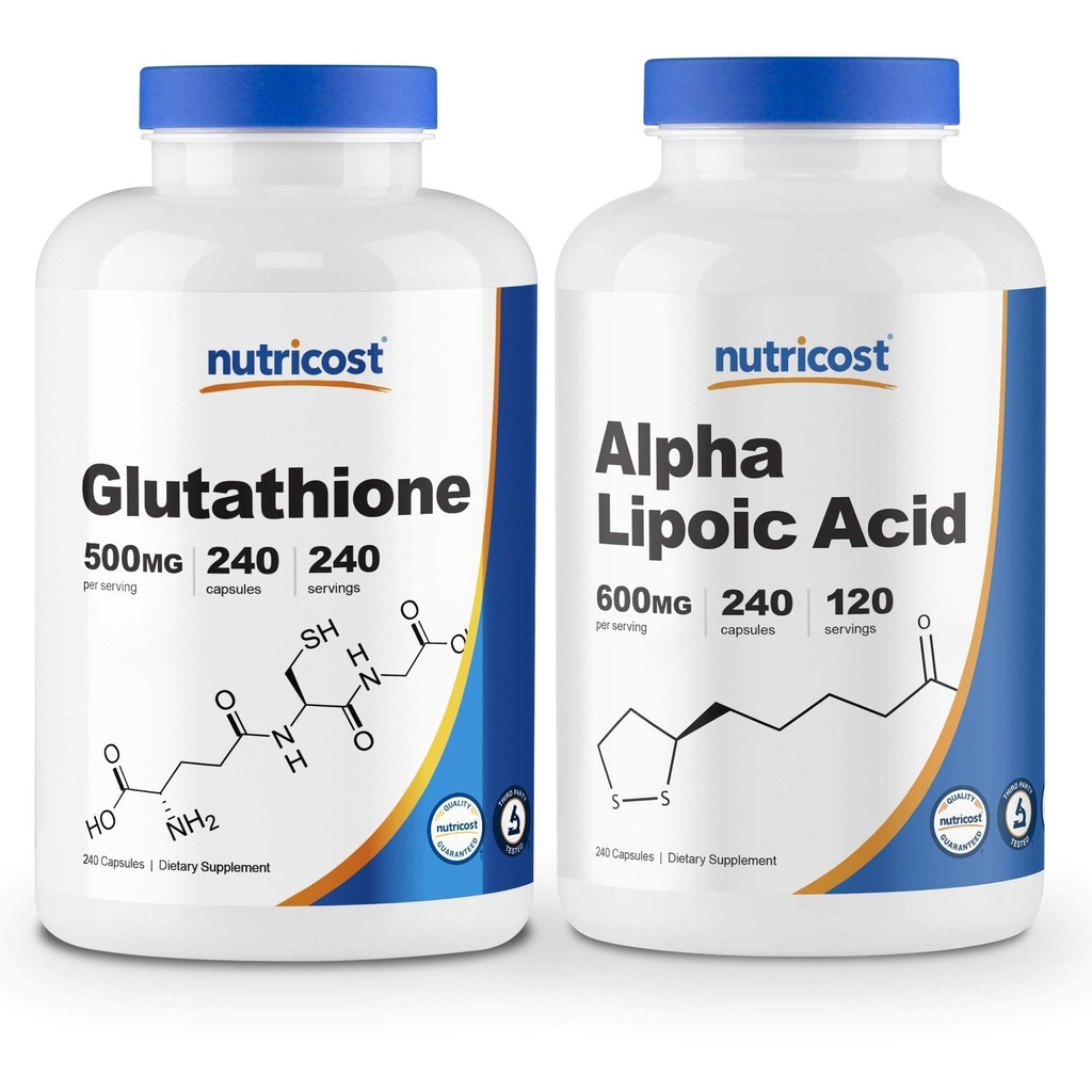 Nutricost Alpha Acid lipoic 600mg, 240 capsule Glutatione 500mg, 240 capsule