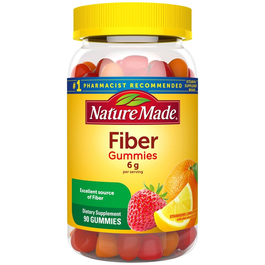 Fibră naturală 6 g, Supliment alimentar pentru suport de sănătate digestivă, 90 Gume de fibre, 30 zile de aprovizionare