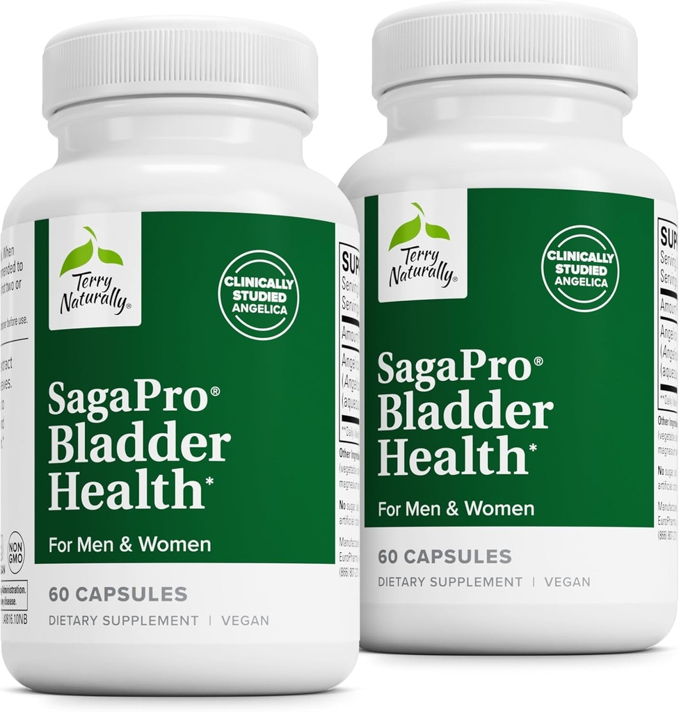 Terry Natural SagePro Bladder - Supliment de suport pentru vezica - Supliment alimentar cu Angelica Leaf Extract - Capsule Vegane pentru a ajuta funcția de tract urinar & sănătate - 60 capsule (Pachet de 2)