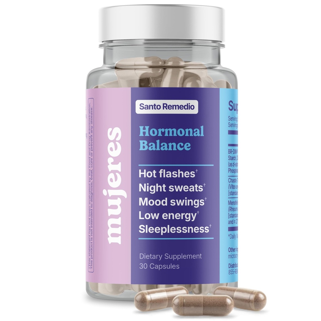 Santo Remedio Echilibru hormonal, Supliment alimentar, ajutor pentru simptomele menopauzei, ajută la reducerea fulgere fierbinți, transpirații de noapte, și Swings Mood, Ingrediente dovedit clinic, Hormone-Free, 30 Serviri