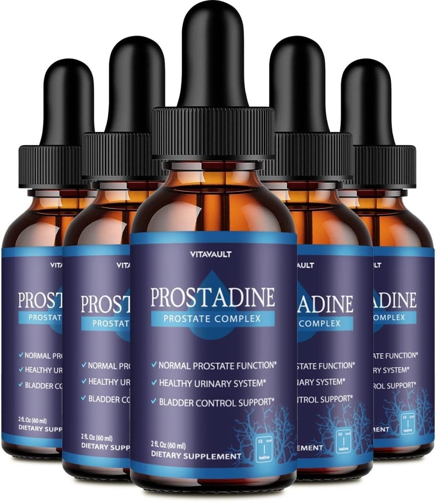 Prostadină, potent Prostata Support Picături lichide, Prostadină cu grad ridicat de puritate pentru wellness generală de prostată, Formular de picături uşor de utilizat (5 ambalaj)