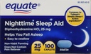 Equate Nighttime Sleep Aid 25 mg, 00 Mini-Caplete, 100 Count