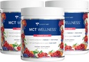 Gundry MD MCT Wellness Powder pentru a sprijini energia, producția de cetone și sănătatea creierului, Keto Friendly, Sugar Free (90 de zile de aprovizionare, Raspberry Medley)