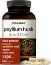 NatureBell Psyllium Husk Fiber Supplement, 1.500 mg Per Serving, 360 capsule 