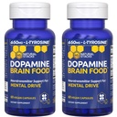 Dopamina Brain Food - 650 mg L-Tyrosine Supliment - Dopamina Supliment pentru Focus & Mental Drive - Suporturi pentru energie mentală - Neurotransmițător Suport cu B Vitamine - 120 Capsule