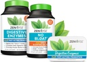 Zewise Health Digestive Enzimes, No Bloat, and Free Travel Tin with Probiotics for Digestive and Gut Health 
