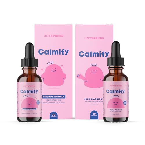 JoySpring Citrat de magneziu lichid și magneziu Glicinat pentru copii - Zahăr Gluten gratuit Magneziu pentru copii și magneziu Citrate lichid - Suplimente de magneziu pentru copii