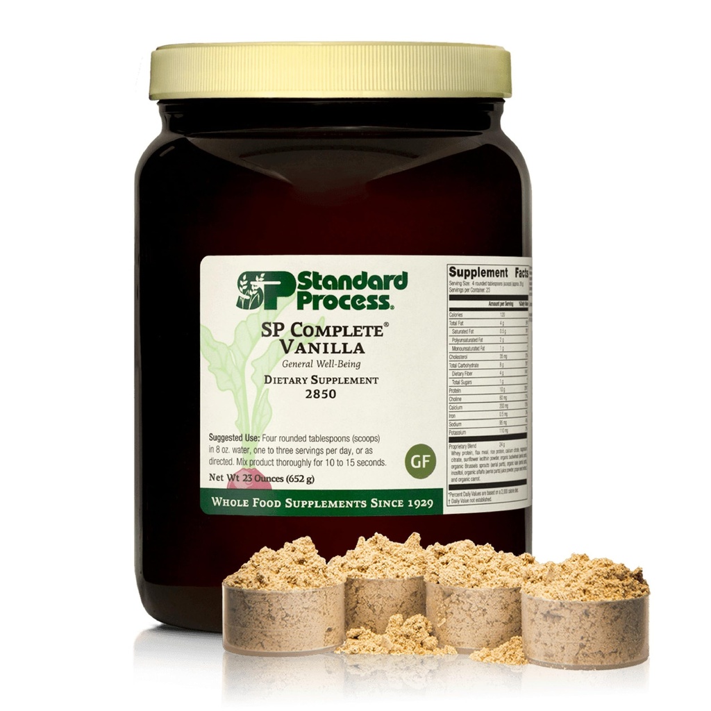Proces standard SP Complete - Alimentație completă pentru funcția imună și hepatică - Sursa de proteine cu activitate antioxidantă - Suport muscular post-workout - Gluten-free & non-soia - Vanilie, 23 oz