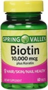 Spring Valley Biotin Supliment alimentar, 10.000 Mg Cu 100 Mg Keratina, 60 comprimate