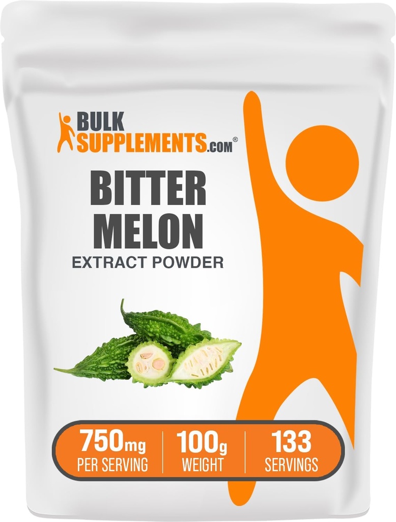 BulkSupplements.com Bitter Melon Extract pulbere - Bitter Melon Supliment, Bitter Gourd Extract - Herbal Supplement, Gluten gratuit, 750 mg per Serving, 100g (3.5 oz) (Pachet de 1)