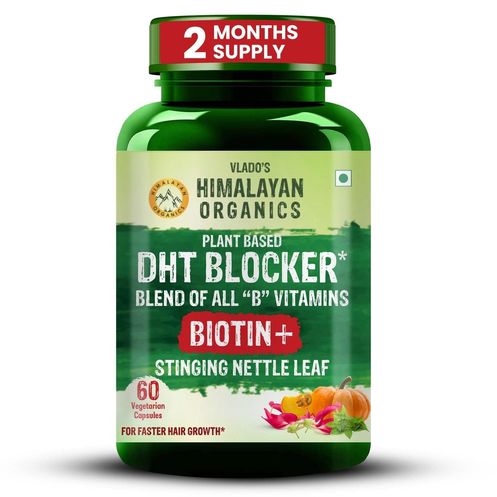 Himalayan Organics Plant-Based DHT Blocker cu bunatate a frunzelor de Nettle 