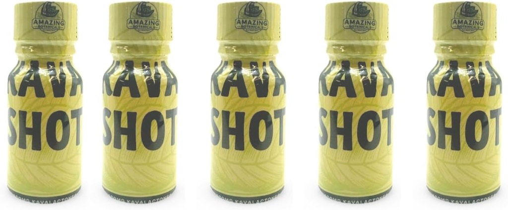 Uimitoarele botanice KAVA Shot - 500mg Kavalactonăs - Aroma originala - Supliment alimentar - 5 Conte - 10ml