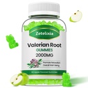 Gume din rădăcini de valeriană organice, supliment vegetal pentru relaxare şi suport pentru dispoziţie, gume de somn fără melatonină pentru adulţi, Vegan, non-GMO, Apple Flavor, 60 Conte