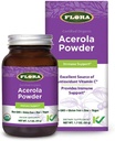 Flora - Acerola Powder, Daily Immune Booster cu vitamina C, Gluten Free & Vegan Vitamina C Antioxidant pulbere, 1.7-oz. Flacon de sticlă