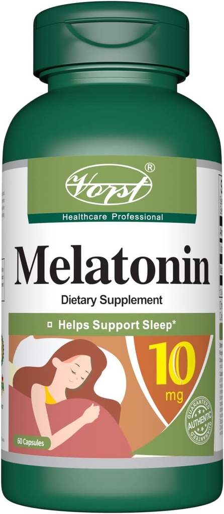 Melatonina 10mg 60 capsule, Promovează somn și relaxare, Drog gratuit de eliberare rapidă de somn Ajutor, Supliment alimentar, Ușor de luat, Putere maximă...
