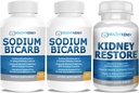 Bicarbonat de sodiu 650 mg Capsule pentru Relief Acid, Alcalinitate 120 Pastile 2- Pachet + Rinichi Restaurare Rinichi Curățare și Rinichi Suplimentul de sănătate, 60 capace