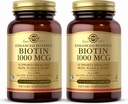Solgar Biotin 1000 mcg, 250 capsule vegetale (Pachetul de 2) - Suporturi Sanatos Piele, Nails & Hair - Energie Metabolism - Potenta sporita - non-GMO, Vegan, Gluten Free, Dairy Free, Kosher - 500 Serviri