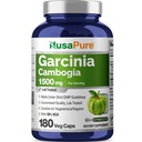 NusaPure Garcinia Cambogia 180 Veggie Capsule 1500mg (Vegetarian, Non-GMO, Vegan)