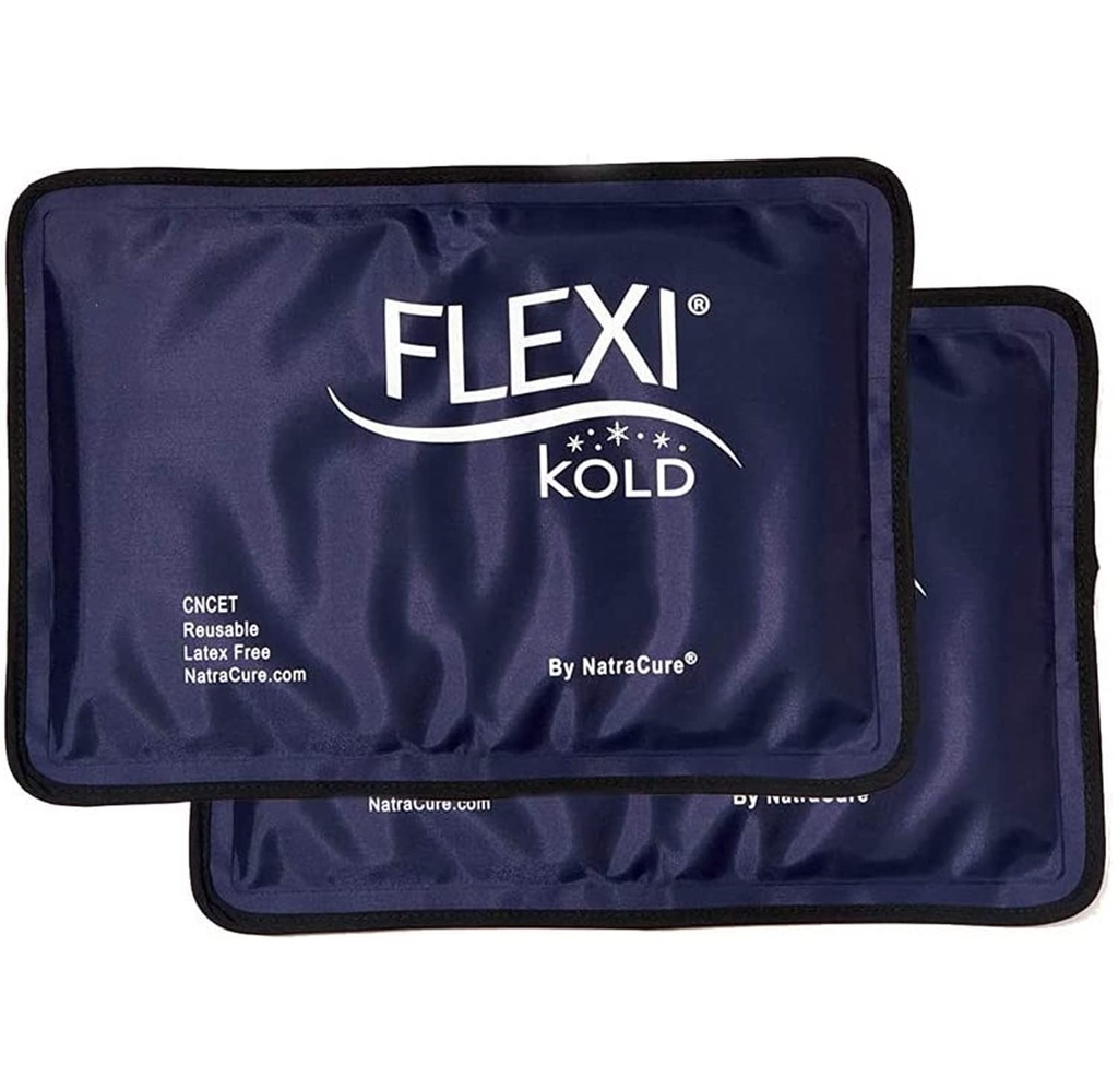 2 FlexiKold Gel Ice Packs - Ice Packs pentru leziuni Reutilizabile, Back Pack Pack, Genunchi de gheaţă Wrap, După intervenţie chirurgicală, Ice Pack pentru genunchi - 6303-COLD-2PK de NatraCure - Medium 2PK