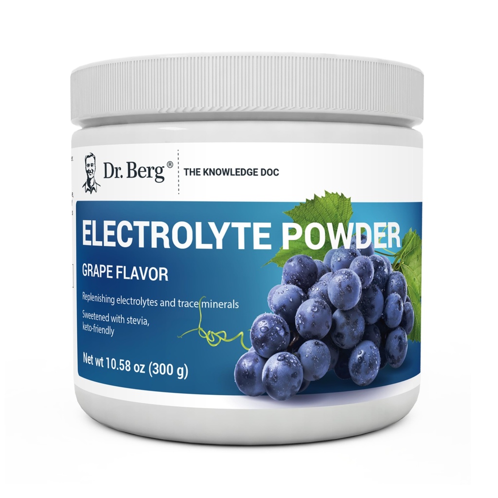 Dr. Berg Zero hidratare zahăr Keto Electrolit pulbere - îmbunătăţit w/ 1000 mg de Sare de potasiu şi roz Himalayană (NOT masă sare) - Aroma de struguri Hidratare Amestec de băuturi - 50 Serviri