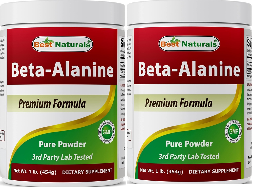 Cel mai bun Naturals Beta Alanine pulbere pură 1 liră (1 LB (Pachet de 2))