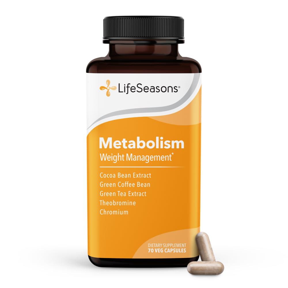 Metabolism - Control greutate de sprijin și energie Boosting Supliment - Apetit natural Supressant - Curbs Cravings - Ceai verde, Bean cafea, Crom, Cacao & Theobromina - 70 capsule