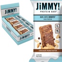 Jimmybar! Ciocolata Unt de arahide batoane de proteine 18g Bar de proteine, 6g zahăr scăzut - 12 Conte - 58g Baruri de sanatate - Snack functional cu alune reale & ciocolata de mana