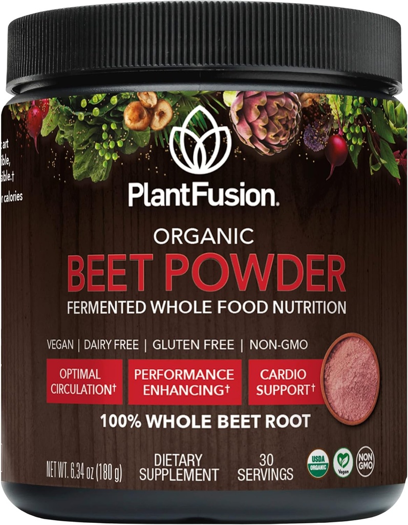 Pudră organică de sfeclă de plante - supliment de Sfeclă Superalimentară pentru a sprijini fluxul de sânge și circulatia - Fermentat Alimentație completă - Non-GMO, Vegan, Gluten-Free, 6,34 oz 30 Serviri