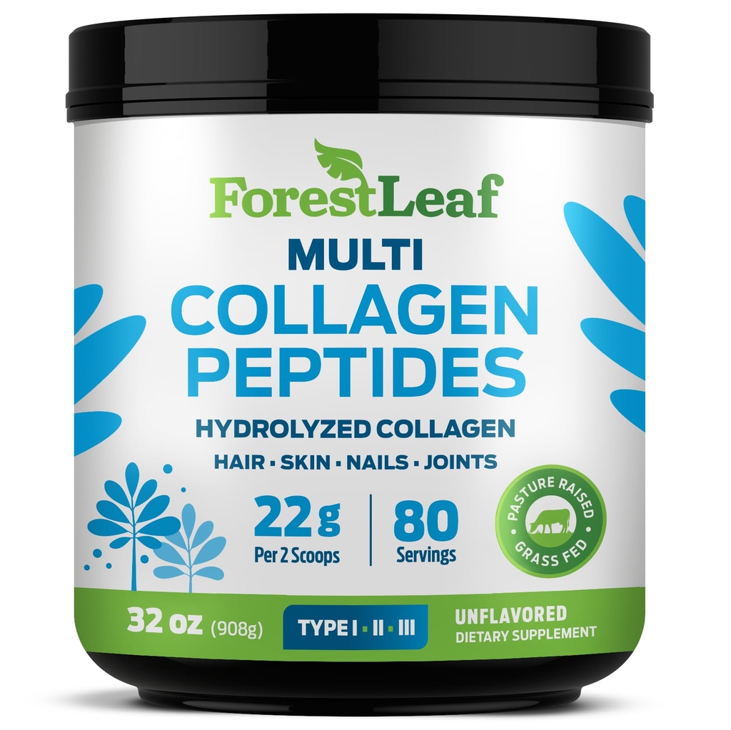 Colagen Peptides pulbere nearomatizate - Hidrolizate Colagen Proteine pulbere tip 1, 2 & 3 - Iarbă Fed Keto Colagen pulbere pentru femei și bărbați - Vital păr, piele, unghii, articulații, recuperare, 11g per servire