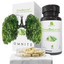 OMNIBRREATHE wellness respiratorie Lung Supliment, Renunţă la fumat Ajutor de sprijin Renunţă la fumat, Plămâni Detoxifiere pentru fumători, cu Mullein Leaf Extract pentru Plămâni Clear Mucus,60 Veg Capsule