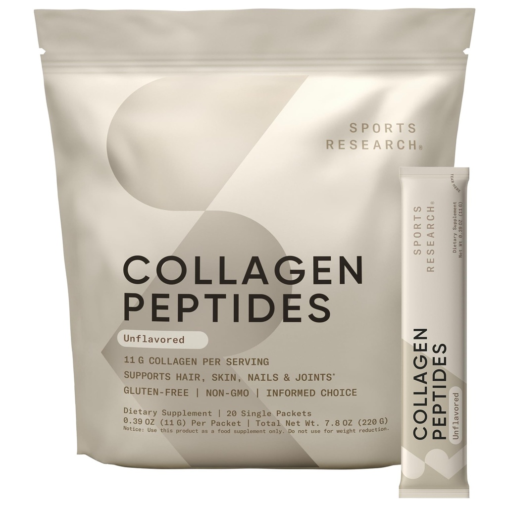 Cercetare sportivă Colagen Peptides - Hidrolizat tip 1 & 3 Colagen pulbere supliment de proteine pentru piele sănătoasă, unghii, & articulații - amestecare ușoară Vital Nutrients & Proteine, Colagen pentru femei și bărbați
