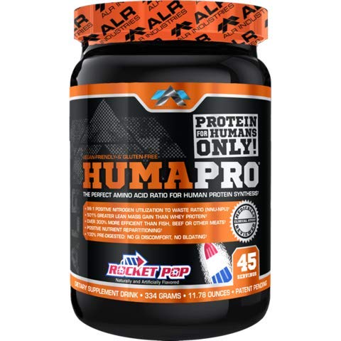 Humapro by ALR Industries Premium Protien Powder, Rocket Pop, 334 Grams, HumaPro Proteine Powder for 510% Great Lean Mass - Delicious Fruit Flavored Supplement Drink Mix, Perfect Amino Acid Ratio, 30