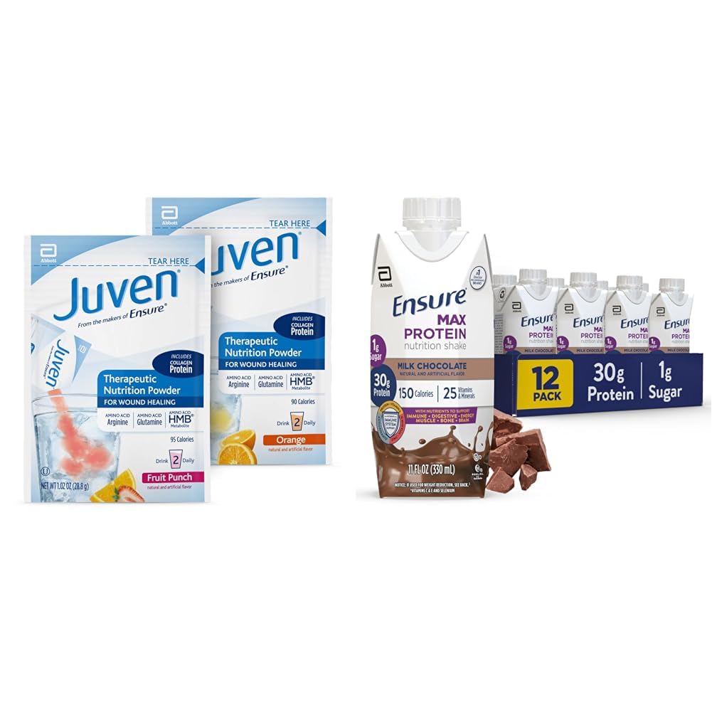 Juven Terapological Nutrition Drink Mix Pulbere pentru Suport pentru Vindecarea Rănilor, Include Proteina Colagen & Asigurați-vă că proteine Max Milk Chocolate Nutrition Shake, 30g Proteine, 1g Zahăr, 4g Comfort Fiber Blend