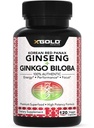 Autentic coreeană Red Panax Ginseng 1200mg + Ginkgo Biloba 160mg 
