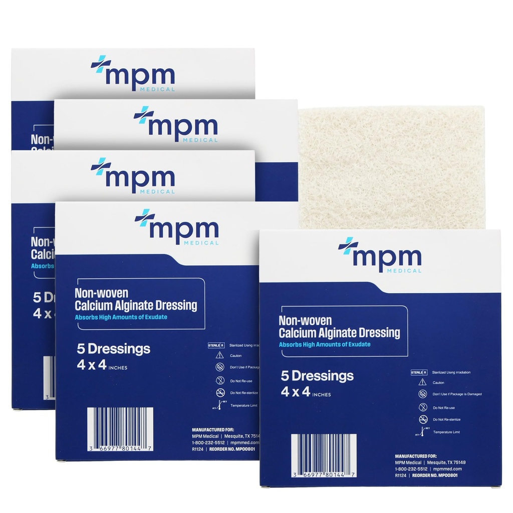 MPM Medical ExcelGinate Calcium Alginate Wound Dressing 4x4 Inches