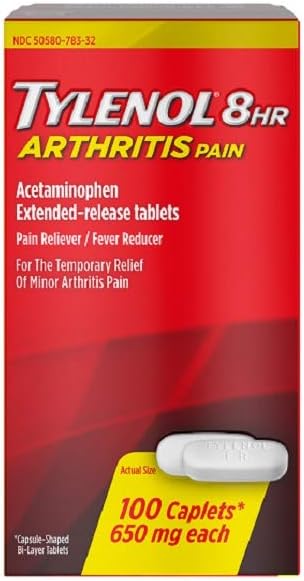Tylenol 8 oră Artrită durere Caplete, 100 Conte