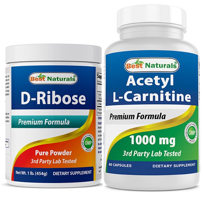 Cele mai bune naturale D-Riboză pulbere 1 Lire & Acetil L-Carnitină 1000mg