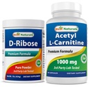 Cele mai bune naturale D-Riboză pulbere 1 Lire & Acetil L-Carnitină 1000mg