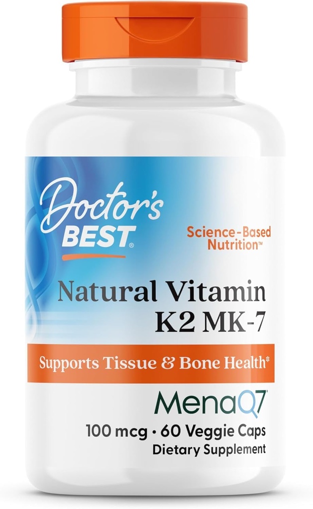 Cel mai bun naturale vitamine K2 MK7 Supliment pentru bărbaţi şi femei - Bone Health Support, 100 mcg Vitamina K-2 MK-7 Capsule cu MenaQ7, Suport de calciu, Non OMG, Vegan - 60 Veg Caps