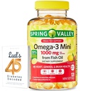 Spring Valley Omega-3 Mini de ulei de pește 1000 mg, 120 Conte, Supliment alimentar, Omega 3 Mini Softgels Bundle cu 45 Diabet zaharat Decodat