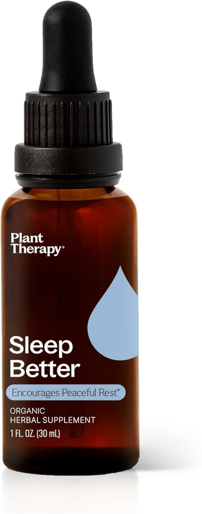 Terapia plantelor Somn organic Mai bun Tinctură 30 ml (1 oz) Sprijină relaxarea și somnul, ajută la calmarea unei minți ocupate, cu mușețel, balsam de lămâie și extracte de valeriană