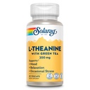 SOLARAY L-Theanine 200mg cu ceai verde - stare de spirit sanatoasa, relaxare si suport de stres ocazional - Lab verificat, Vegan, Gluten gratuit - 45 Servings, 45 VegCaps