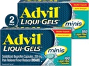 Advil Liqui-Gels mini-durere Reliever și Reductor de febră, Pain Medicine pentru adulți cu Ibuprofen 200mg pentru calmarea durerii - 2x160 Capsule umplute cu lichid