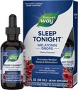 Nature's Way Sleep Tonight Melatonin drops with L-Theanin, Non-Habit Forming Support*, 2 Oz, Cherry Flavor